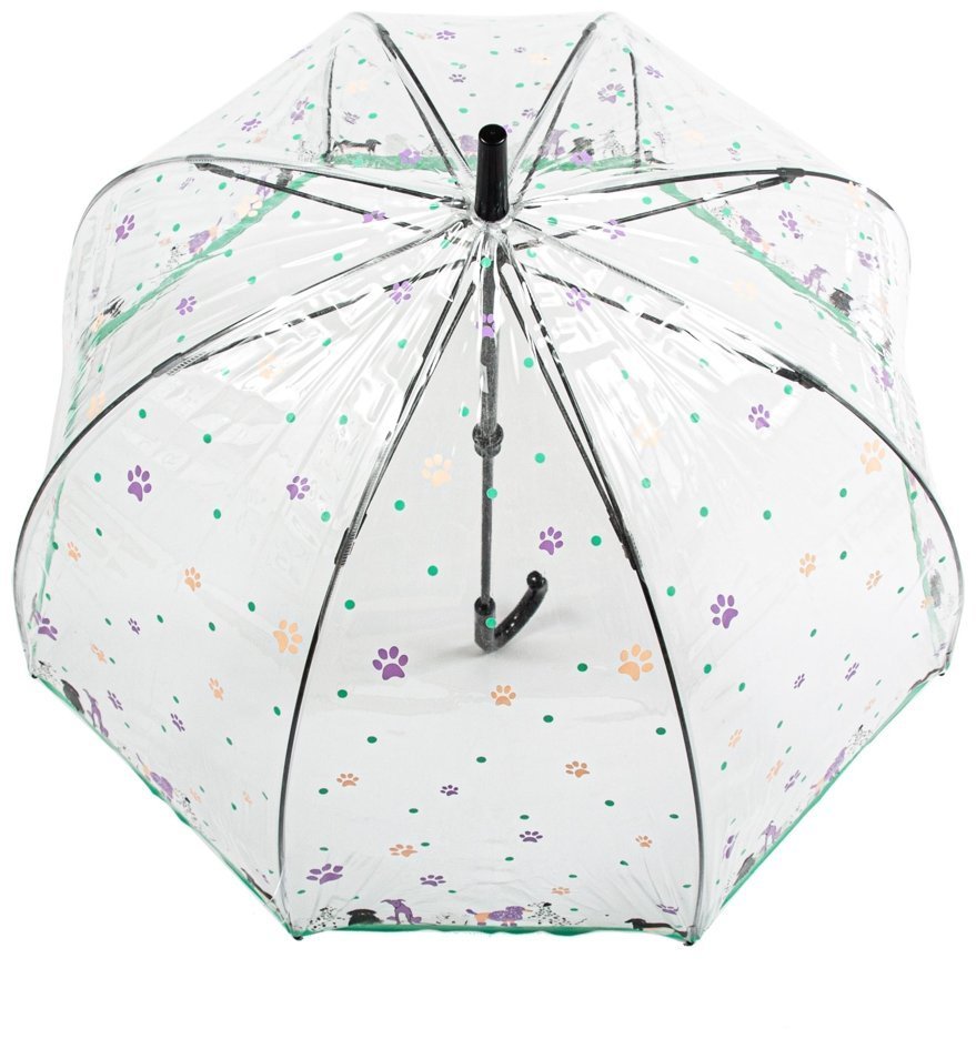Женский зонт-трость Fulton Birdcage-2 Dog & Bone (механика, прозрачный с принтом собачек) 94072 modnotak фото №5