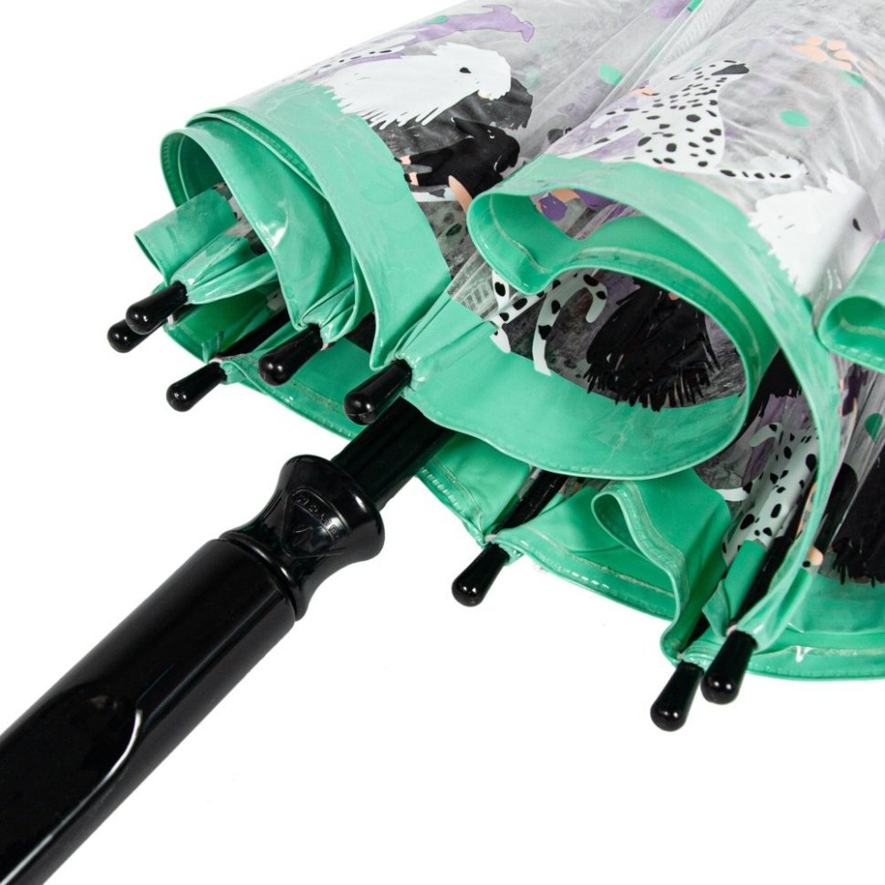 Женский зонт-трость Fulton Birdcage-2 Dog & Bone (механика, прозрачный с принтом собачек) 94072 modnotak фото №10