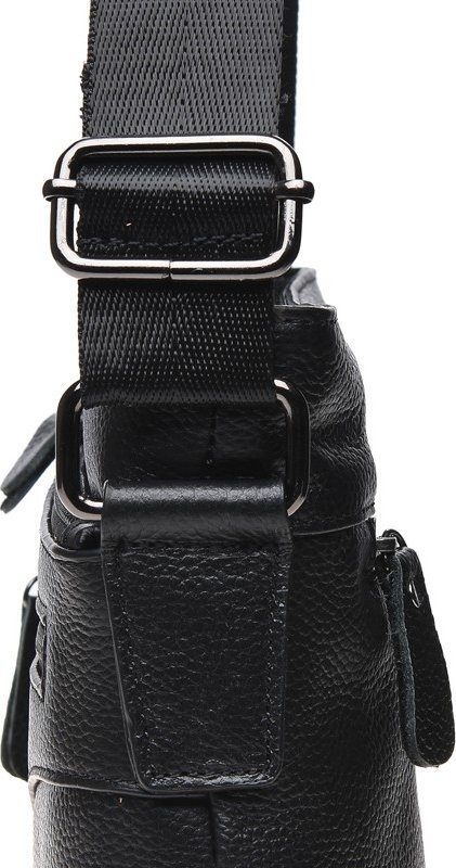 Чоловіча чорна шкіряна сумка-планшет через плече Borsa Leather (21923)
