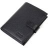 Середній чоловічий гаманець із натуральної зернистої шкіри чорного кольору BOND (2422055) - 1