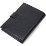 Середній чоловічий гаманець із натуральної зернистої шкіри чорного кольору BOND (2422055) - 2