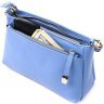 Блакитна компактна сумка жіноча з натуральної шкіри з однією ручкою KARYA (2420858) - 6