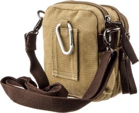 Текстильная барсетка цвета хаки на молнии Vintage (20161)