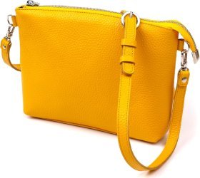 Женская сумка кроссбоди из натуральной кожи в желтом цвете Shvigel (16344)