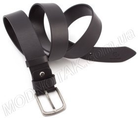 Черный мужской ремень с винтажной пряжкой фирмы Grande Pelle (40064)