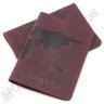 Кожаная обложка под паспорт цвета марсала ST Leather (17762) - 1