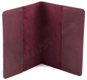 Кожаная обложка под паспорт цвета марсала ST Leather (17762)