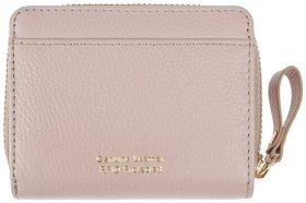 Жіночий шкіряний гаманець з натуральної зернистої шкіри на кнопці Ashwood Y50 бежевого кольору 95472