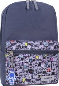 Сірий недорогий рюкзак із текстилю з принтом Bagland (55572)