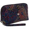 Красивая женская косметичка из кожи с цветочным узорами Desisan 106972 синяя modnotak фото - 2