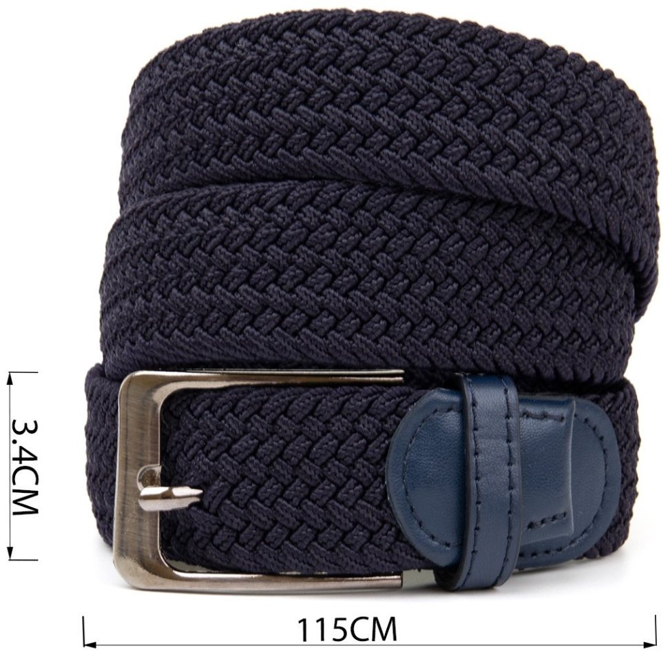 Текстильний чоловічий ремінь темно-синього кольору під штани Vintage (2420526) фото №7 Текстильний чоловічий ремінь темно-синього кольору під штани Vintage (2420526) modnotak фото №7