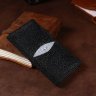 Черное фактурное портмоне из кожи ската STINGRAY LEATHER (024-18098) - 8