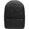 Практичний чорний рюкзак із фактурної шкіри на блискавковій застібці Issa Hara (21154) - 1
