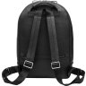 Практичный черный рюкзак из фактурной кожи на молниевой застежке Issa Hara (21154) - 3