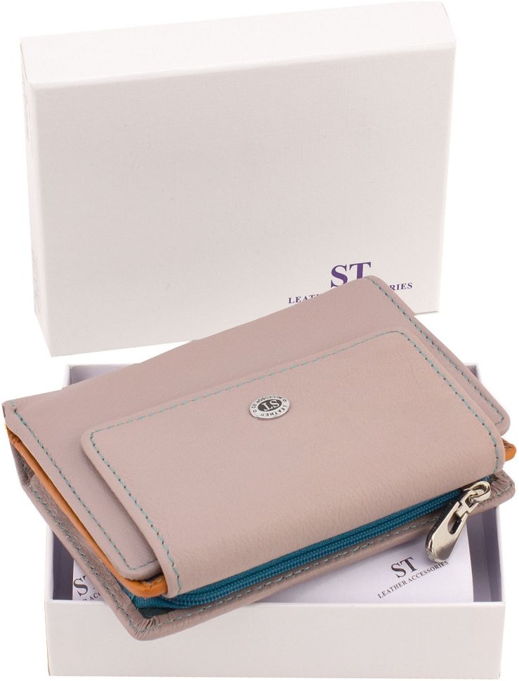 Рожевий жіночий гаманець із натуральної шкіри з монетницею ST Leather 1767272