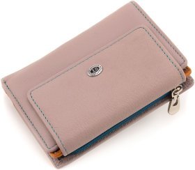 Розовый женский кошелек из натуральной кожи с монетницей ST Leather 1767272