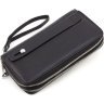 Чоловічий гаманець-клатч із натуральної шкіри чорного кольору на дві блискавки ST Leather 1767372 - 4