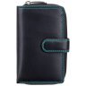 Женский кожаный кошелек черного цвета с двойной строчкой Visconti Ruby 77372 - 1