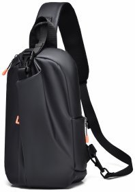 Повседневная текстильная мужская сумка-слинг черного цвета через плечо Confident 77472