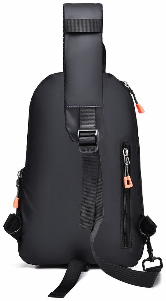 Повседневная текстильная мужская сумка-слинг черного цвета через плечо Confident 77472 modnotak фото №4