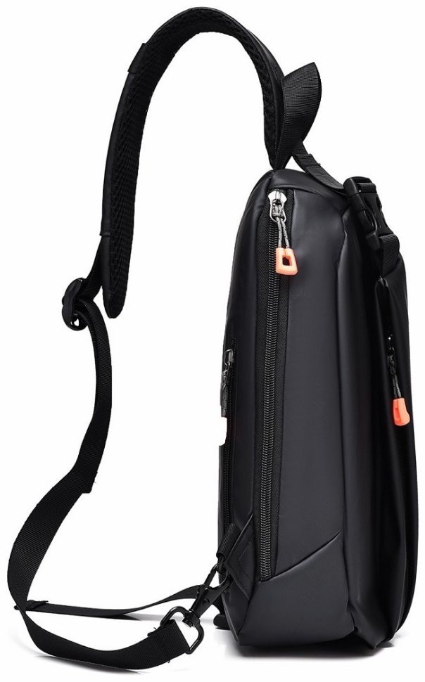 Повседневная текстильная мужская сумка-слинг черного цвета через плечо Confident 77472 modnotak фото №14