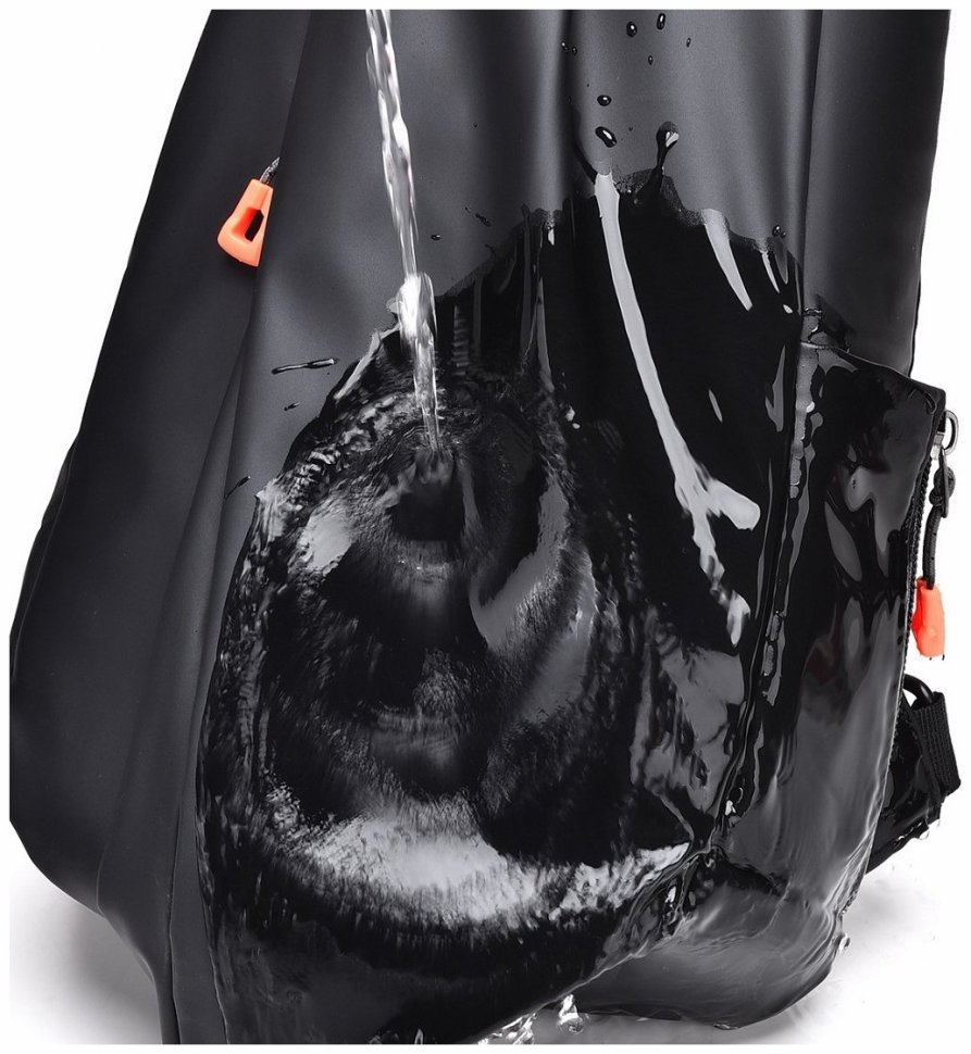 Повседневная текстильная мужская сумка-слинг черного цвета через плечо Confident 77472 modnotak фото №15