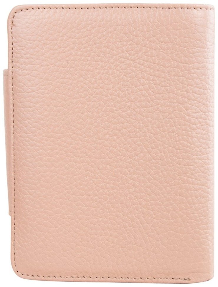Пудровый женский кошелек из кожи флотар на кнопке Desisan 107672 с монетницей modnotak фото №2