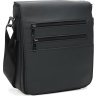 Мужская кожаная сумка-планшет черного цвета с навесным клапаном Keizer (22068) - 1