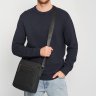 Мужская кожаная сумка-планшет черного цвета с навесным клапаном Keizer (22068) - 2