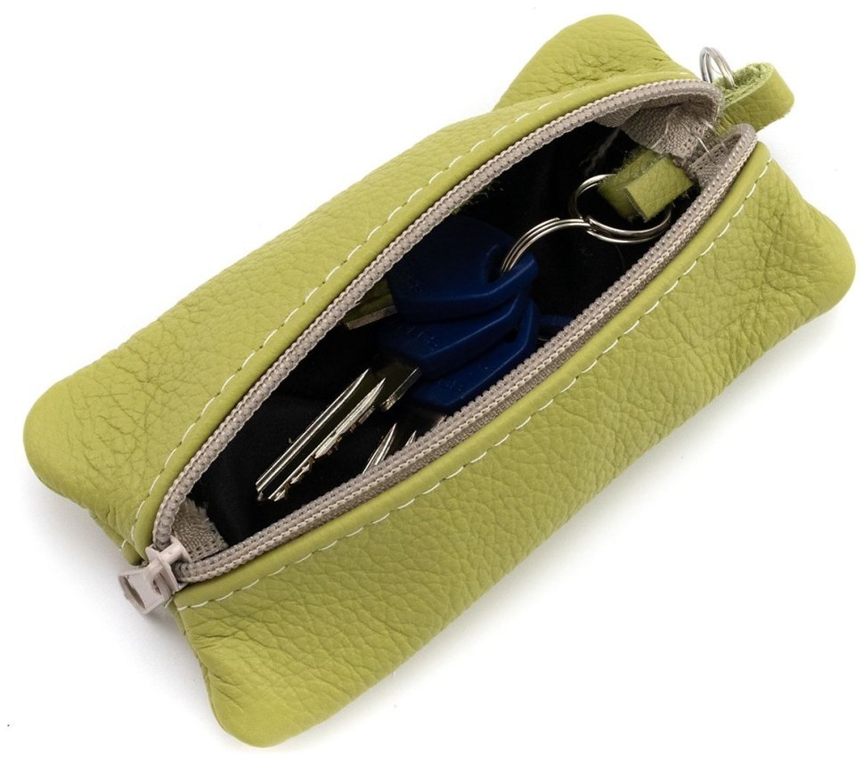 Большая кожаная ключница с двумя отделениями светло-зеленого цвета Leather Collection 97772 фото №6 Большая кожаная ключница с двумя отделениями светло-зеленого цвета Leather Collection 97772 modnotak фото №6