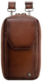 Повсякденна сумка з натуральної гладкої шкіри через плече для смартфона Visconti AT45 Alex коричневого кольору 107972