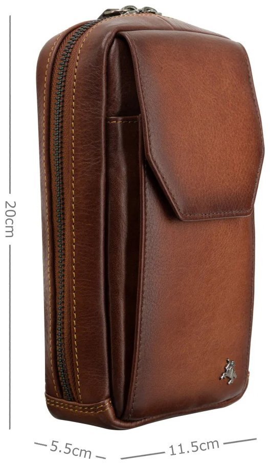 Повседневная сумка из натуральной гладкой кожи через плечо для смартфона Visconti AT45 Alex коричневого цвета 107972 фото №5 Повседневная сумка из натуральной гладкой кожи через плечо для смартфона Visconti AT45 Alex коричневого цвета 107972 modnotak фото №5