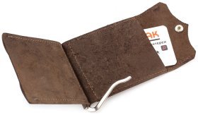 Коричневый зажим для денег ручной работы Grande Pelle (13023)