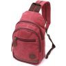 Бордова сумка-рюкзак середнього розміру з текстилю Vintagе 2422175 - 1