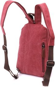 Бордовая сумка-рюкзак среднего размера из текстиля Vintagе 2422175