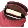 Бордова сумка-рюкзак середнього розміру з текстилю Vintagе 2422175 - 5