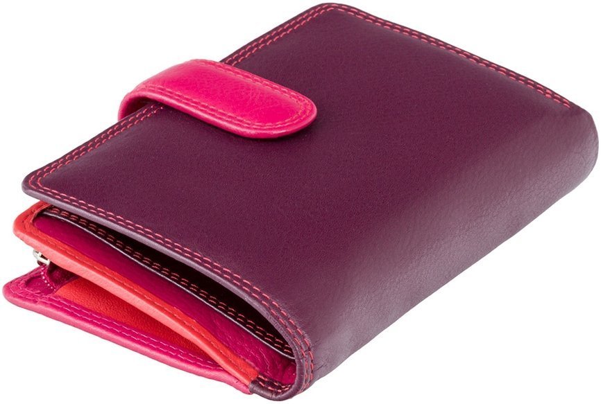 Стильный кожаный женский кошелек фиолетово-розового цвета Visconti Fiji 68872