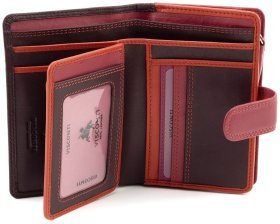 Стильный кожаный женский кошелек фиолетово-розового цвета Visconti Fiji 68872