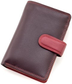 Стильный кожаный женский кошелек фиолетово-розового цвета Visconti Fiji 68872