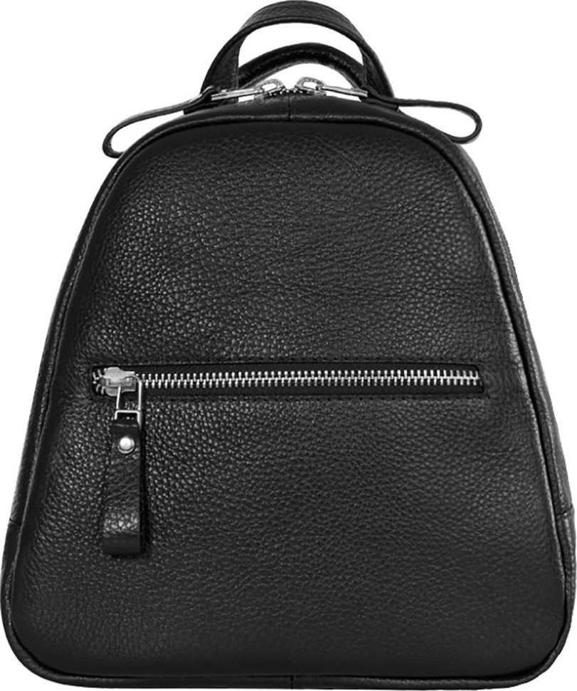 Черный женский мини-рюкзак из натуральной кожи хорошего качества Issa Hara (27102)