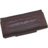 Темно-коричневий жіночий великий гаманець зі шкіри з фактурою під крокодила Tony Bellucci (10888) - 3
