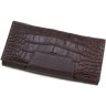 Темно-коричневий жіночий великий гаманець зі шкіри з фактурою під крокодила Tony Bellucci (10888) - 4