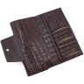 Темно-коричневий жіночий великий гаманець зі шкіри з фактурою під крокодила Tony Bellucci (10888) - 5
