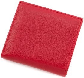 Тонкий женский маленький кошелек красного цвета с монетницей ST Leather (15321)