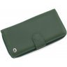 Кожний довгий гаманець темно-зеленого кольору з блоком під карти ST Leather (15342) - 3