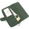 Кожаный длинный кошелек темно-зеленого цвета с блоком под карты ST Leather (15342) - 5