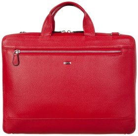 Жіночий портфель із натуральної шкіри в червоному кольорі з короткими ручками Desisan 80173