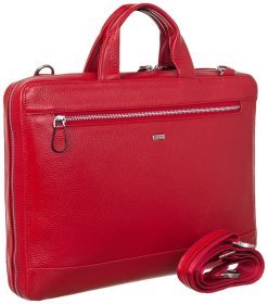 Жіночий портфель із натуральної шкіри в червоному кольорі з короткими ручками Desisan 80173