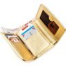 Вертикальний жіночий гаманець зі шкіри ската золотого кольору STINGRAY LEATHER (024-18639) - 3