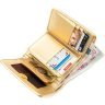 Вертикальний жіночий гаманець зі шкіри ската золотого кольору STINGRAY LEATHER (024-18639) - 5